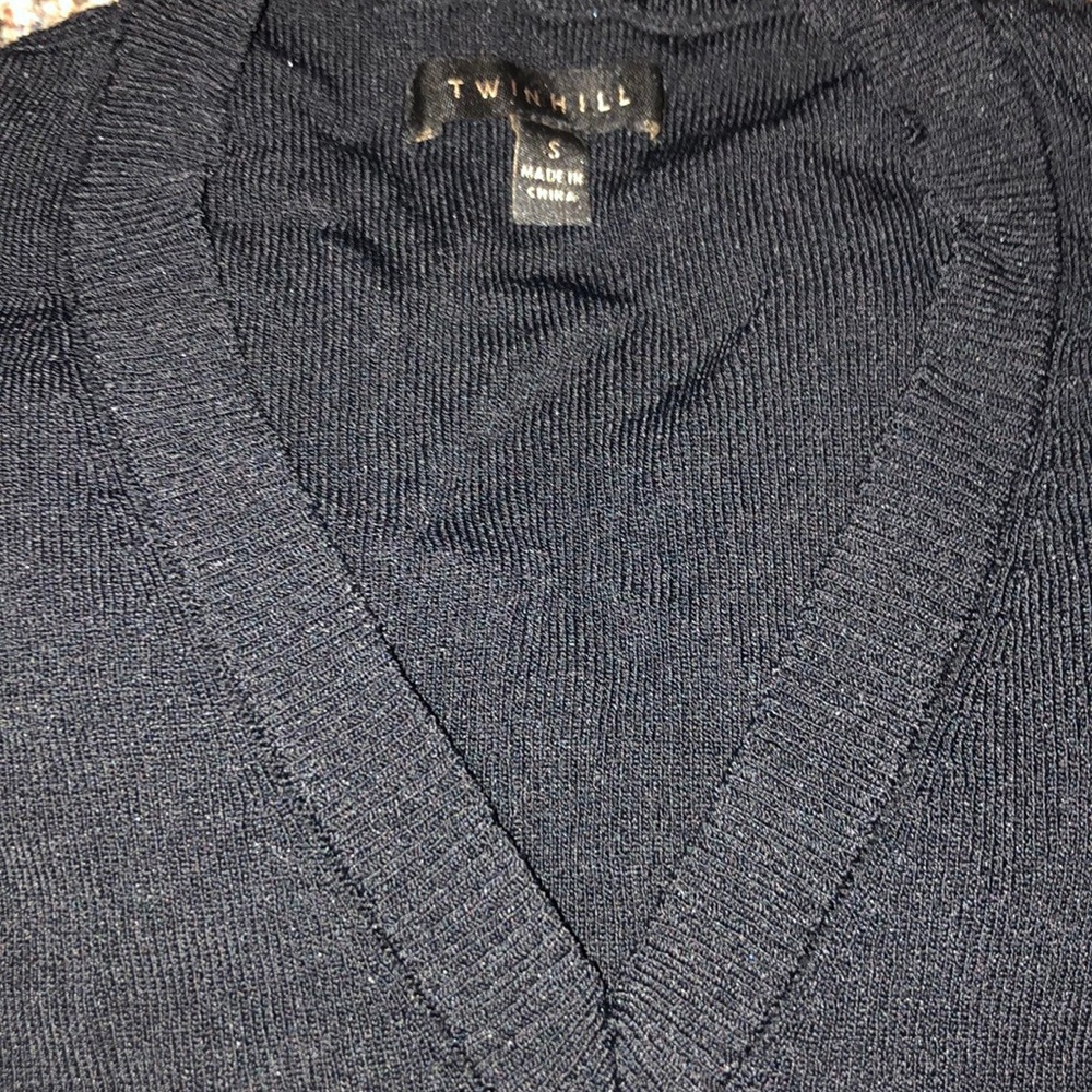 Twinhill Black Vneck Sweater